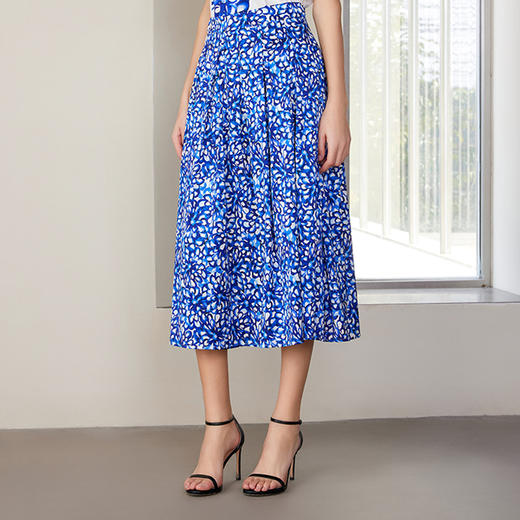 【桑蚕丝印花半裙】24年春夏新品女士中长款印花真丝半裙时尚包臀A字裙 商品图2