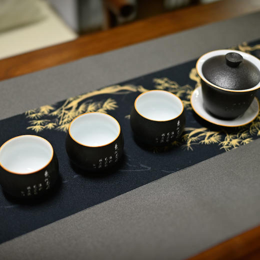 羽诗制造出品 心端行正阳明心学陶瓷盖碗不倒杯礼盒套装 商品图1