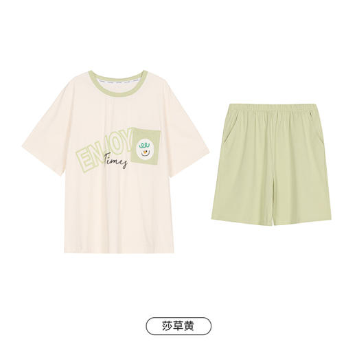 都市丽人生活家居女士棉质短袖短裤睡衣套装LH42R8 商品图9