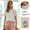 OLrain欧芮儿白色短袖T恤女夏季2024年新款时尚通勤刺绣圆领上衣 商品缩略图2