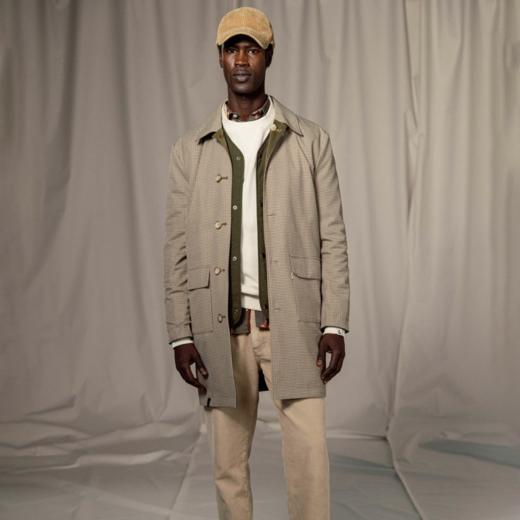 COLOURS & SONS 2合一 男士长外套 优雅格纹休闲时尚翻领潮流百搭 商品图3