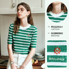 OLrain欧芮儿条纹针织衫女夏季2024年新款时尚宽松圆领短袖上衣 商品缩略图3