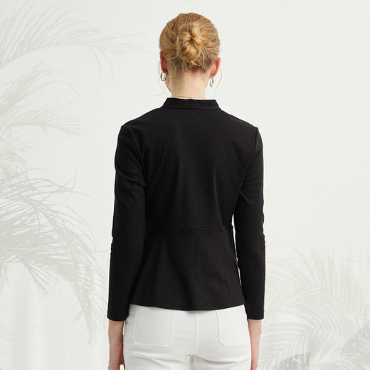 VIVIAN LIU薇薇安刘R2427303春女装新款V领腰部搭袢长袖针织衫 商品图1