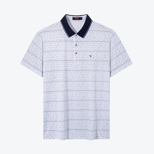 【不变形领】【5A抗菌2A防螨】柒牌男士polo衫短袖夏季新款中老年满印翻领上衣	126T73400 商品图4