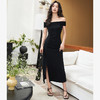简约大气设计感吊带针织裙女夏季气质捏褶收腰晚宴连衣裙V2241696 商品缩略图1