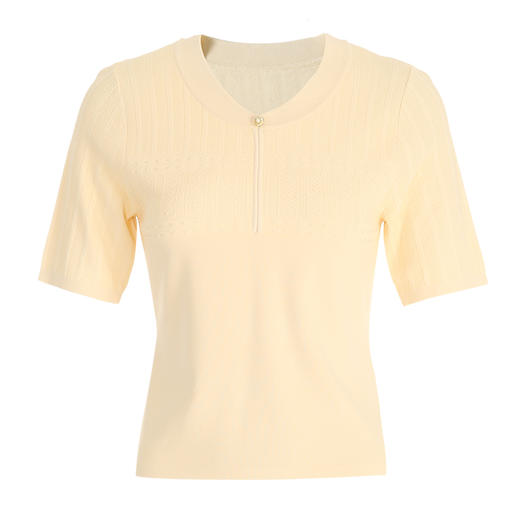 EITIE爱特爱夏季新款气质温柔百搭舒适柔软透气短袖针织衫薄B2401324 商品图11