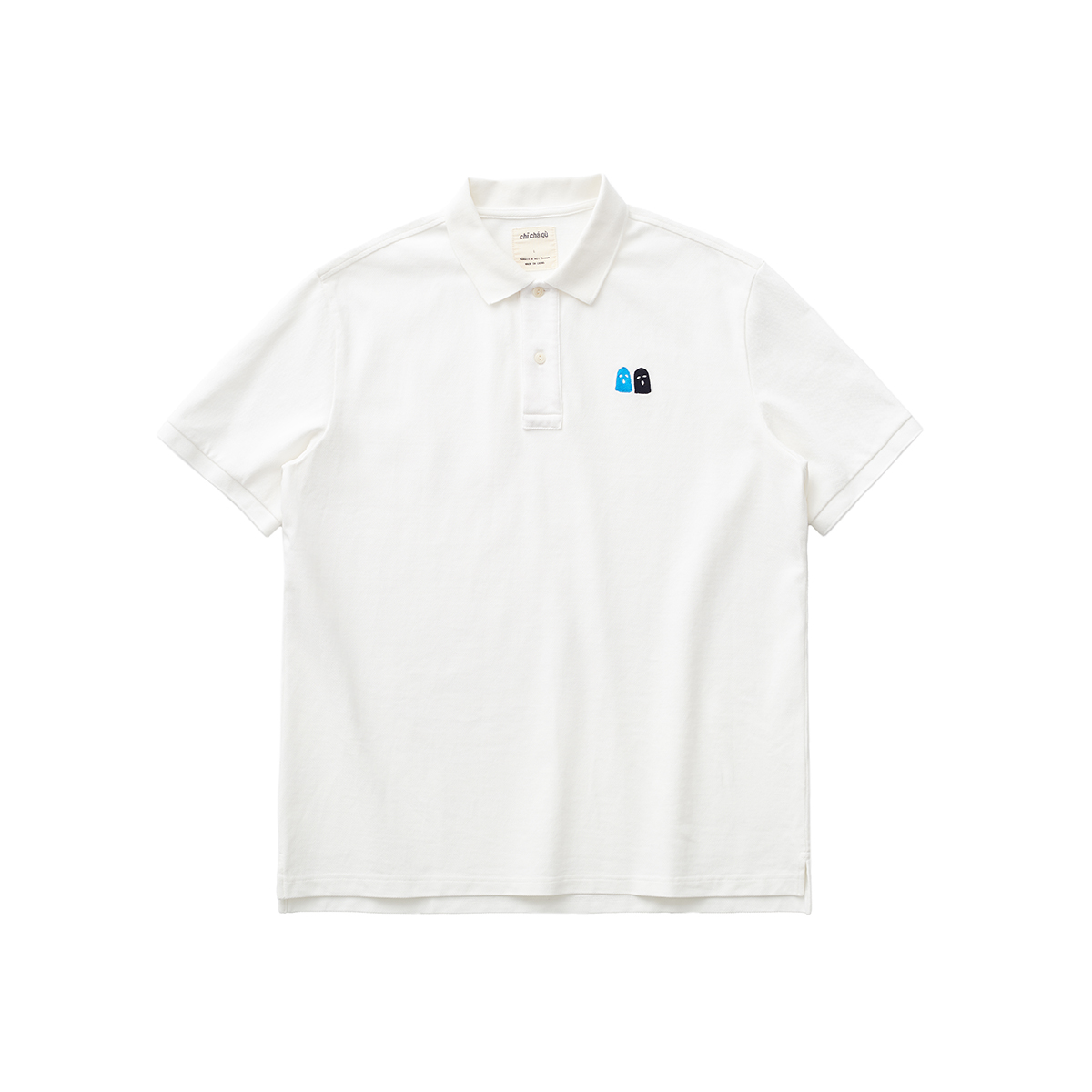 吃茶去chichaqu2024重磅短袖POLO衫复古全棉刺绣彩两个好朋友