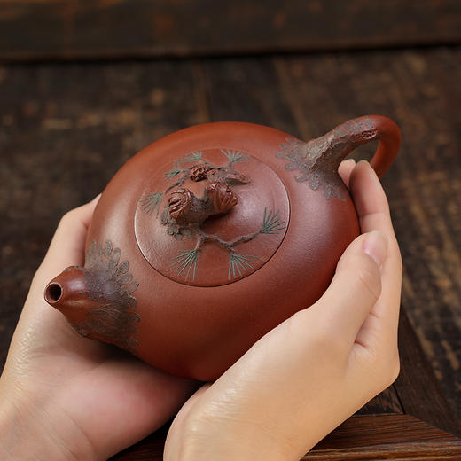 获奖作品	钱午生（钱和生）大青松壶 宜兴原矿茶壶紫砂壶功夫茶泡茶壶紫砂茶具仿古 商品图1