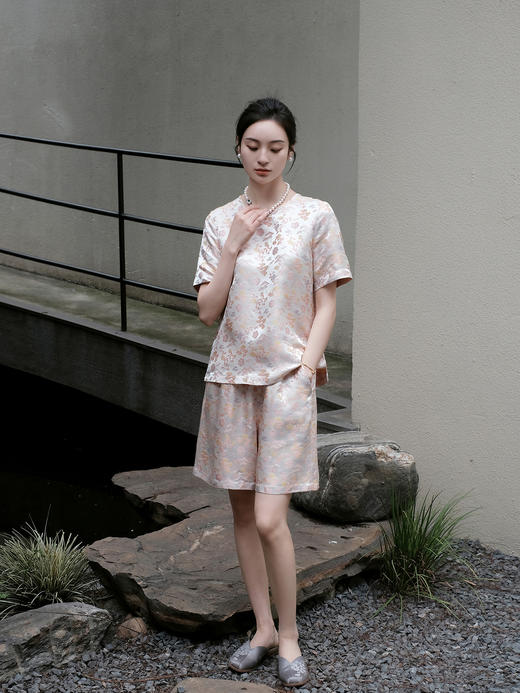 盛唐婧 |真丝宋锦朱颜粉黛上衣 商品图8