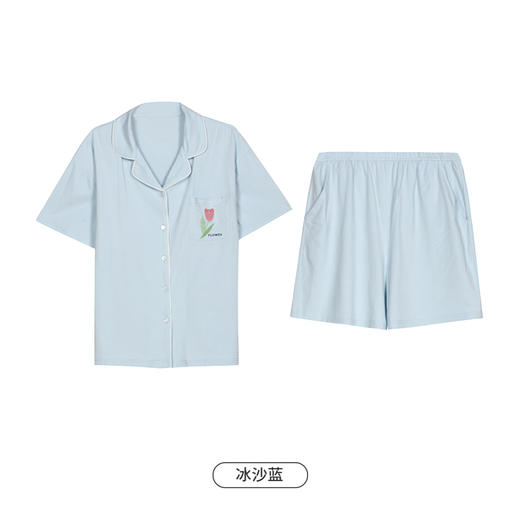 都市丽人生活家居女士棉质短袖短裤睡衣套装LH41V4 商品图9