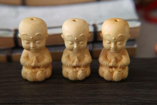 宝宝佛沙弥°黄杨木车挂 商品图0