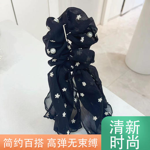 发夹（珍珠蕾丝花朵弹力发圈，4公分飘纱马尾夹，雪纺提花飘沙弹力发圈，珠珠刺绣大肠弹力发圈，刺绣纱幔鲨鱼发夹） 商品图2