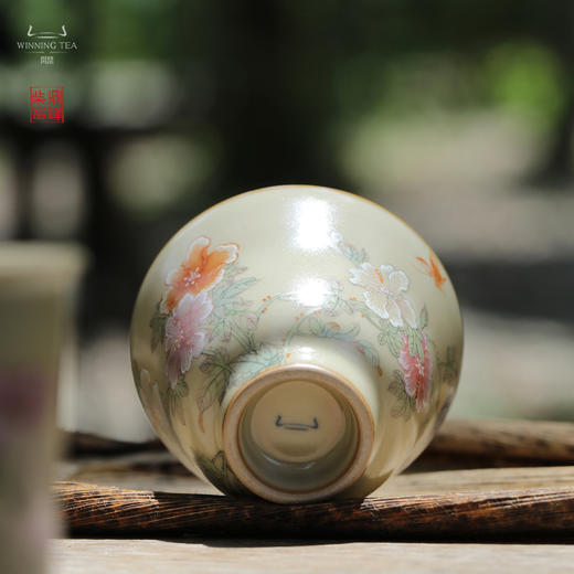 问鼎汝瓷鼎峰柴窑（高温彩）玉珀釉木兰杯（蝶恋花） 商品图2