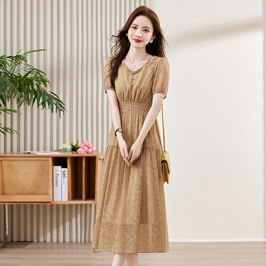 气质名媛显瘦，精致超好看雪纺连衣裙HR-MJY8226 商品图3