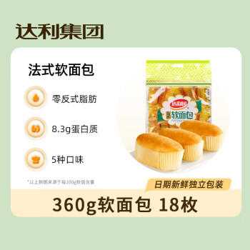 达利园法式软面包香橙味360g独立小包装办公室早餐零食下午茶点心 /食品饮料 /休闲食品 /糕点/点心 商品图0