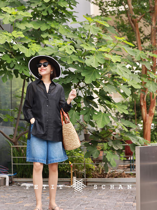 PETIT SCHAN小闪 CLO#503 Sea breeze Elves 海风中的精灵 莱赛尔天丝通透感薄款度假防晒衬衫/吊带 商品图11