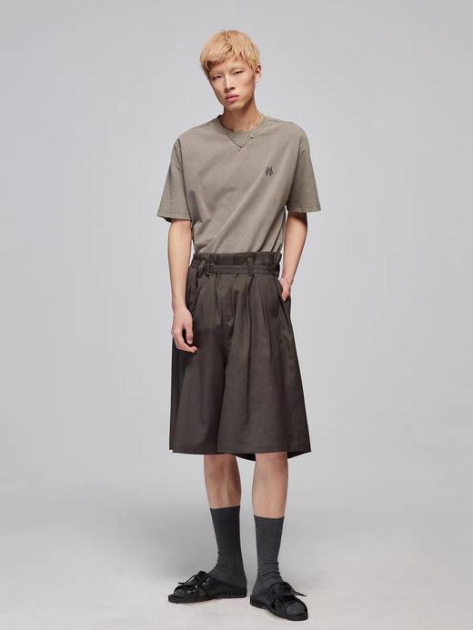 Simple Project/K24110/羊毛混纺腰头抽皱花边宽松腰带西裤 商品图1