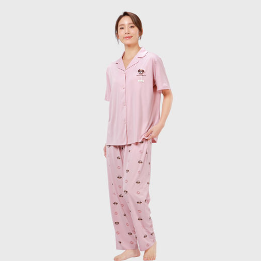 都市丽人生活家居女士棉质短袖长裤睡衣套装LH41V6 商品图1