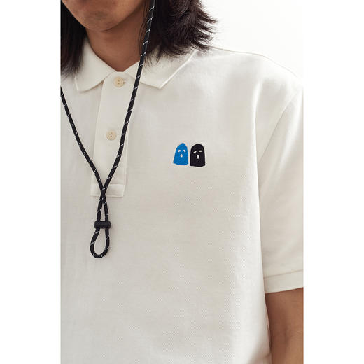 吃茶去chichaqu2024重磅短袖POLO衫复古全棉刺绣彩两个好朋友 商品图3