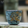问鼎铁胎汝窑青枫杯（墨彩描金龙纹） 商品缩略图0