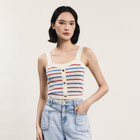 谜底针织小吊带女2024年夏季新品复古时尚修身短款内搭242MZ0889