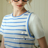OLrain欧芮儿条纹针织衫女夏季2024年新款通勤百搭圆领短袖上衣 商品缩略图2