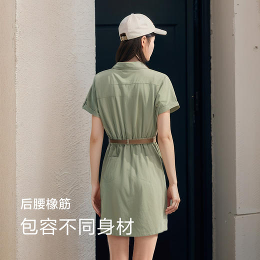 森马连衣裙女纯棉收腰工装裙复古夏季新款休闲风翻领短裙简约 商品图2