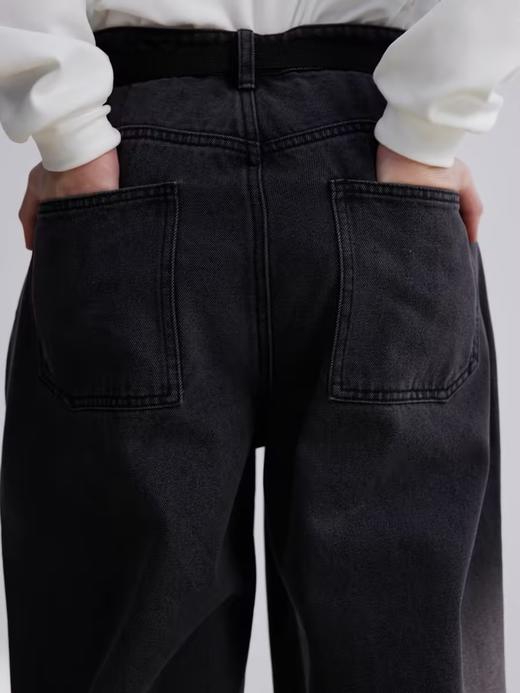 LIVINGTOWN/LT直简黑灰水洗牛仔裤 商品图1