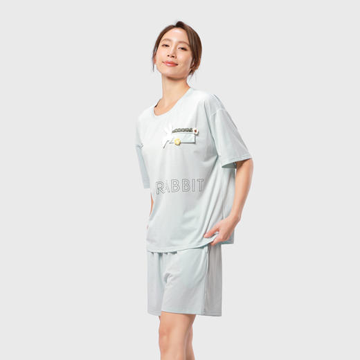 都市丽人生活家居女士棉质短袖短裤睡衣套装LH42R7 商品图1