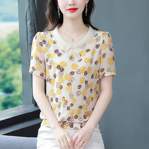 洋气减龄，印花雪纺衫KQL-321H1355 商品图2