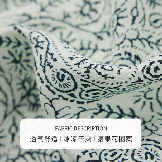 【商场同款】CNV4581  “ 腰果花帽衫  ”  手绘腰果花图案雅致经典 T型廓形包容身形 宽松舒适 纯黏胶成份透气性好 清凉不粘身 连帽衫 商品图1