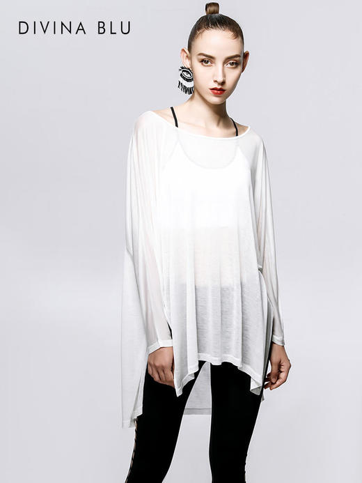 白色预售5月20号发货DIVINABLU巴黎系列瑜伽罩衫宽松休闲瑜伽服外套健身运动网纱上衣巴黎外搭08 商品图3