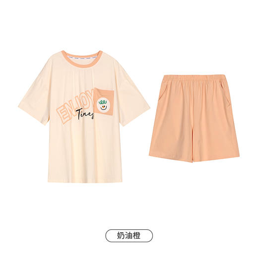 都市丽人生活家居女士棉质短袖短裤睡衣套装LH42R8 商品图10