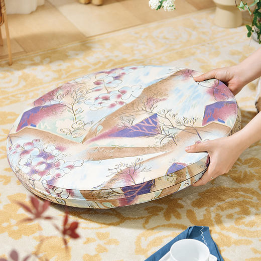 水墨淡彩系列坐垫天然椰棕禅修垫棕榈坐垫 商品图1