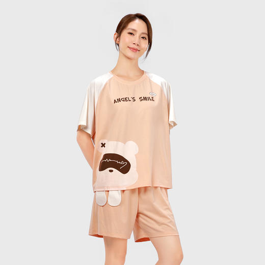 都市丽人生活家居女士棉质短袖短裤睡衣套装LH42R4 商品图1