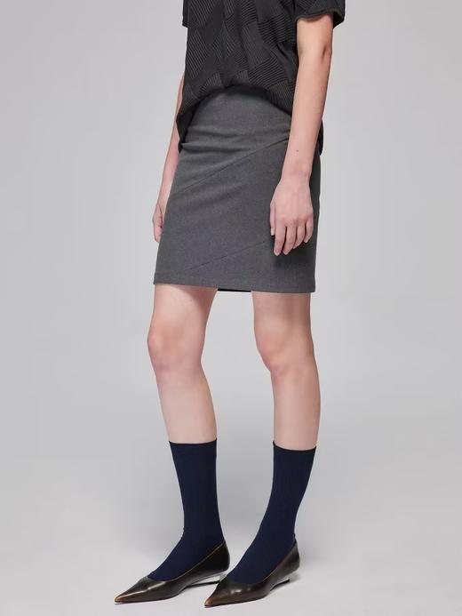 Simple Project/K2462/TR混纺螺旋分割剪裁合身直筒半裙 商品图0