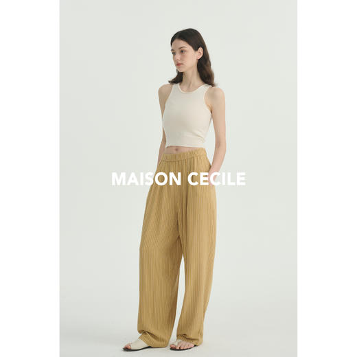 MAISON CECILE条纹亚麻裤加色 商品图2