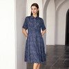 【桑蚕丝印花连衣裙】24年春夏新品女士中长款真丝收腰显瘦裙子 商品缩略图1