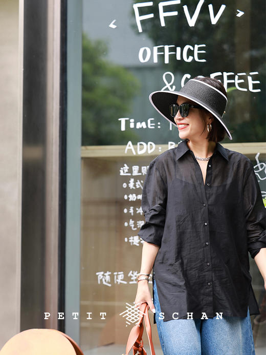 PETIT SCHAN小闪 CLO#503 Sea breeze Elves 海风中的精灵 莱赛尔天丝通透感薄款度假防晒衬衫/吊带 商品图10