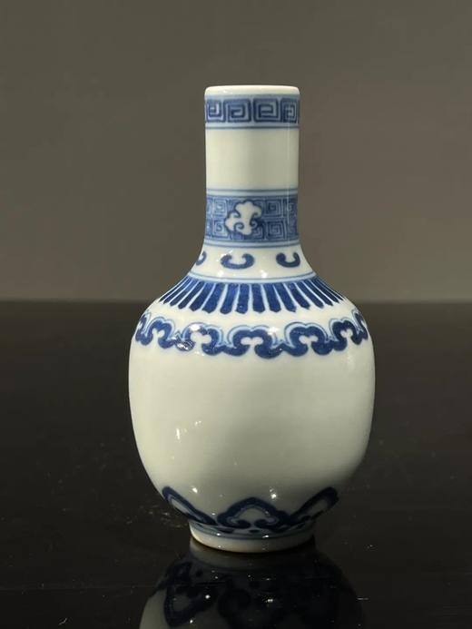 青花如意纹袖珍长颈瓶一对，顺丰包邮 商品图3