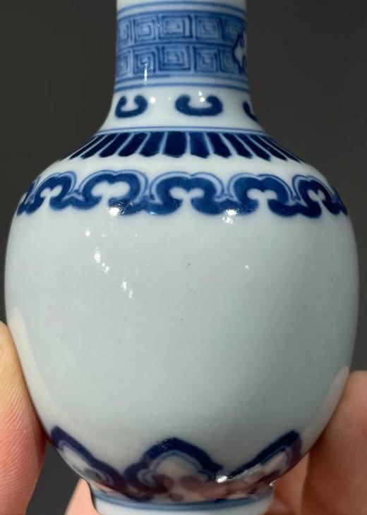 青花如意纹袖珍长颈瓶一对，顺丰包邮 商品图7