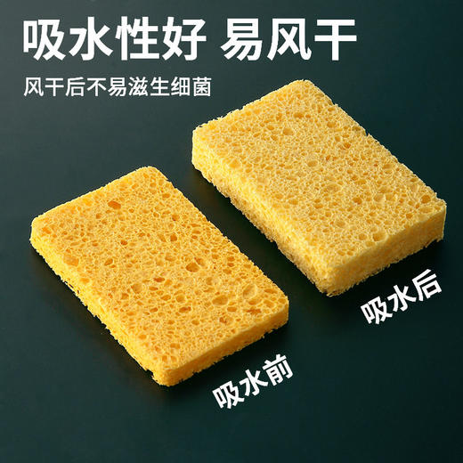 【清洁神器，木匠清洁洗碗海绵】洗碗海绵天然木浆棉，清洁力强轻松去油污，百洁布刷洗碗抹布不沾油木浆海绵块吸水魔力擦QQ 商品图3