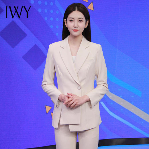 IWY/杏色西装套装女春秋职业装气质公务员教师主持人面试正装CP11386 商品图4