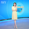 IWY/高级黄色主持人西装连衣裙职业教师录课正装裙子短袖演讲比赛24Q581 商品缩略图2