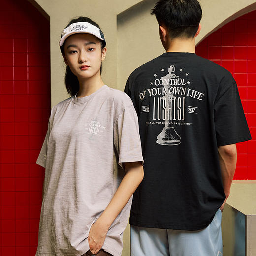 LUSHISI「航海灯塔」主题印花短袖美式投篮服运动风速干凉感t恤男 商品图1