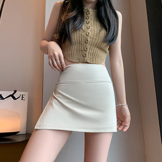 【新品！显瘦百搭 个性十足！ 】高腰A字设计，防走光安心穿搭；显瘦裙型，优雅迷人醉人心；侧开叉裙摆，性感迷人款，百搭舒适，秒变大长腿！ 商品图10