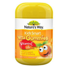 【保税】澳洲 佳思敏（Nature's Way）儿童维生素C+锌软糖 60粒，适合2岁以上儿童，每日2粒