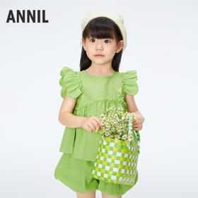 女童微宽松泡泡袖套装新款安奈儿童装实体店同款XG421732
