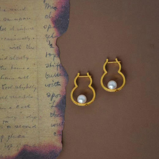 龢盒原创 古典通勤款·满钻akoya珍珠葫芦耳坠 商品图0