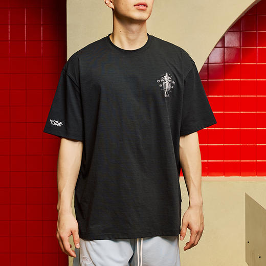 LUSHISI「航海灯塔」主题印花短袖美式投篮服运动风速干凉感t恤男 商品图3